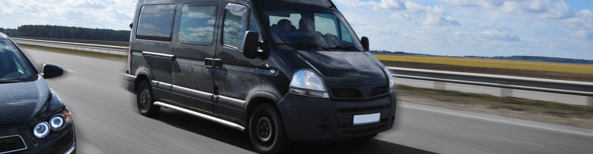 dark van on the road